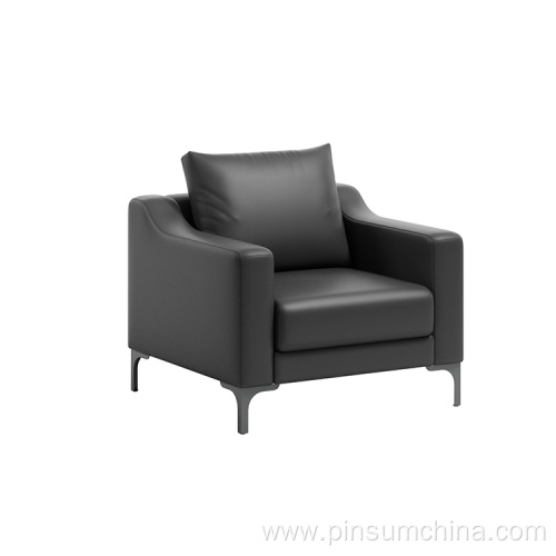 Wholesale leather sofa 3+1+1 black pu leather modern lounge suites sofa sets